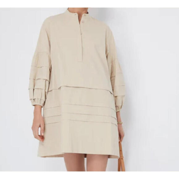 POMANDER PLACE Tuckernuck tan khaki Chelsea dress sz M - Picture 1 of 7